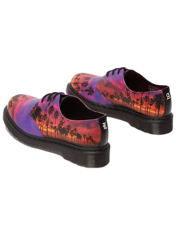 Ботинки Dr. Martens 1461 3-eye, кожаные — изображение 3 из 4, фиолетовый/красный