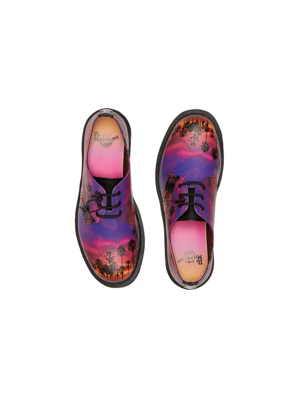 Ботинки Dr. Martens 1461 3-eye, кожаные — изображение 4 из 4, фиолетовый/красный
