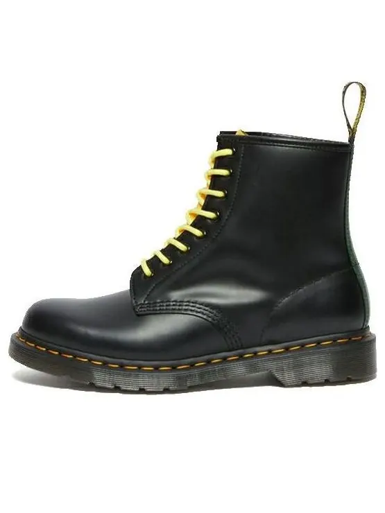 Ботинки мужские Dr. Martens 1460, гладкая кожа, контрастная шнуровка — изображение 1 из 5, черный