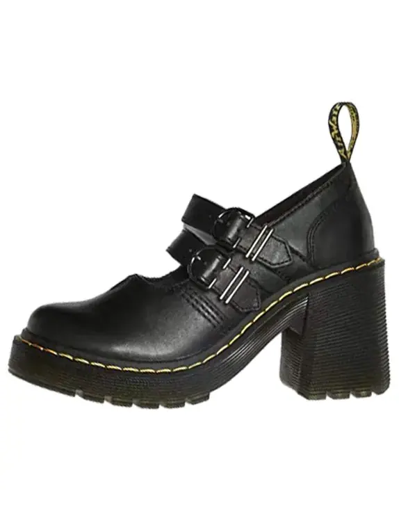 Кроссовки Dr. Martens eviee sendal leather heeled shoes 'black' — изображение 1 из 4, черный