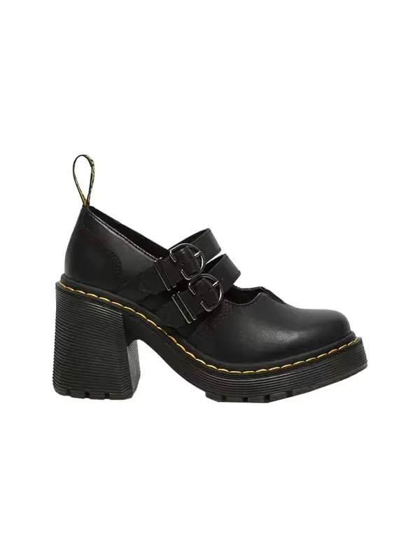 Кроссовки Dr. Martens eviee sendal leather heeled shoes 'black' — изображение 2 из 4, черный