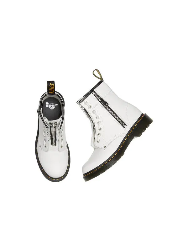 Кроссовки Dr. Martens 1460 Double Zip Leather Lace Up Boots, кожаные — изображение 4 из 4, белый