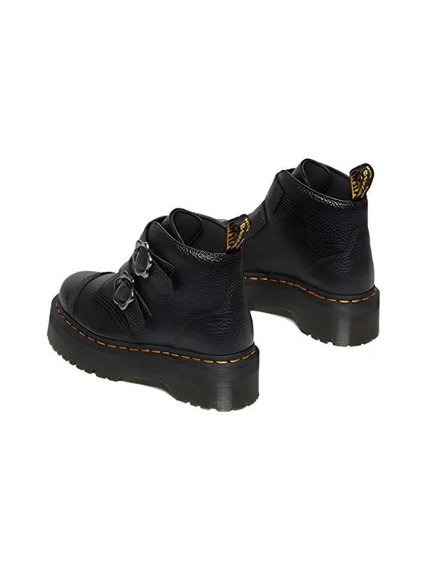 Ботинки Dr. Martens Devon Flower Buckle Leather Platform Boots 'Black' — изображение 3 из 4, черный