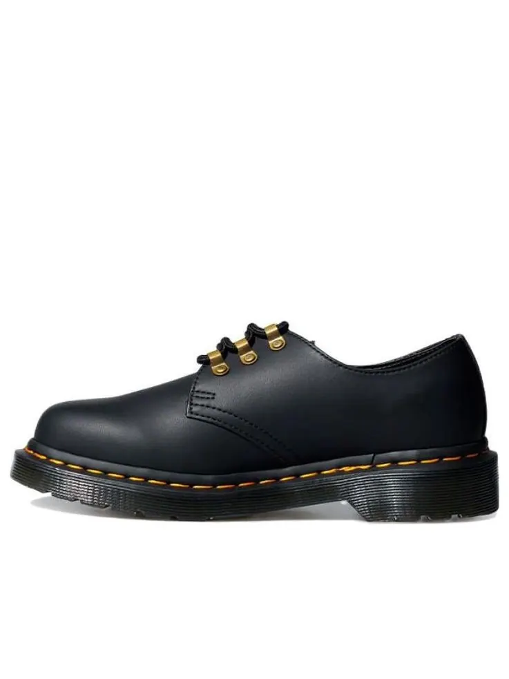 Ботинки Dr. Martens 1461 кожаные с контрастной строчкой — изображение 1 из 5, черный