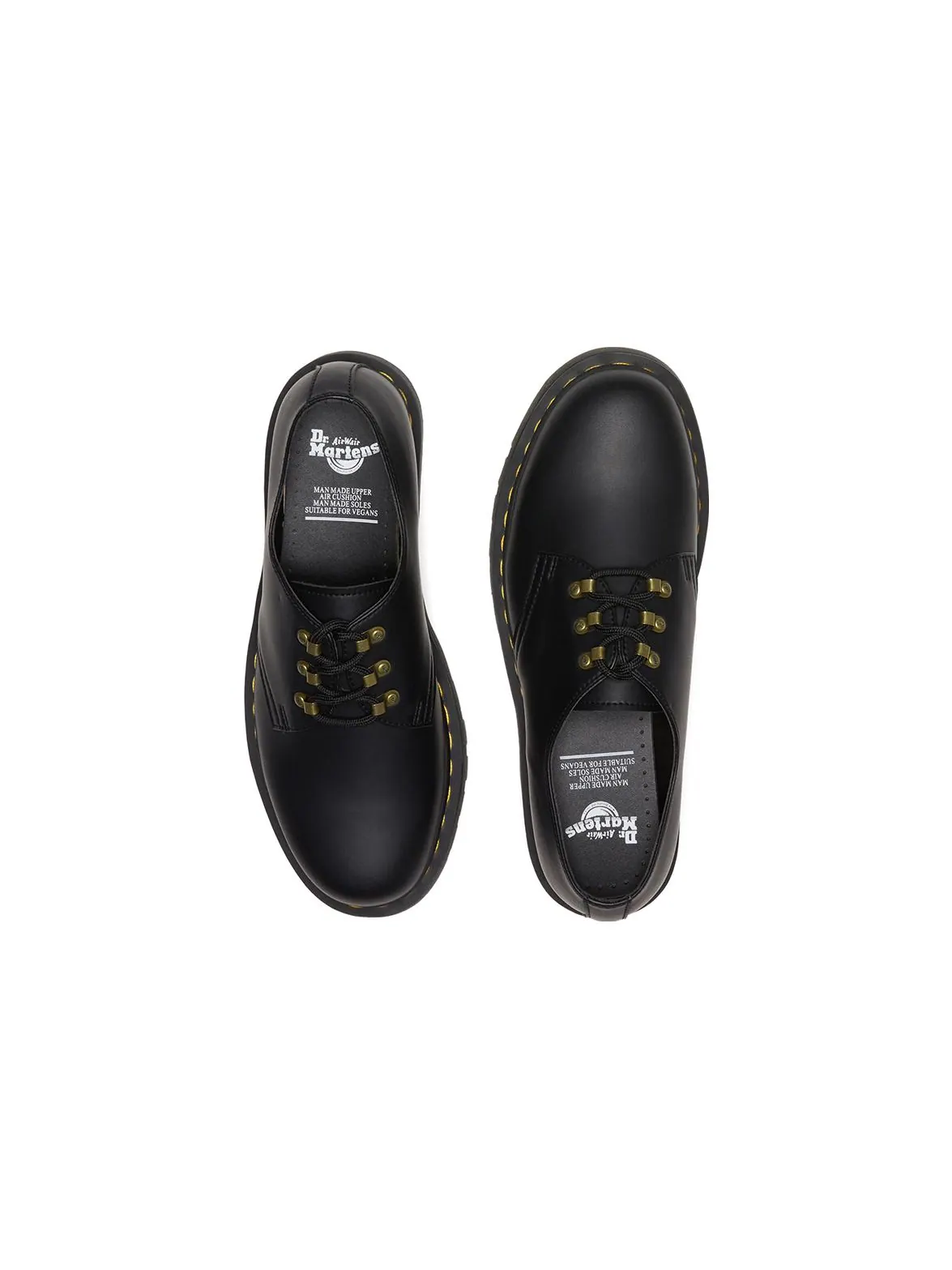 Ботинки Dr. Martens 1461 кожаные с контрастной строчкой — изображение 4 из 5, черный