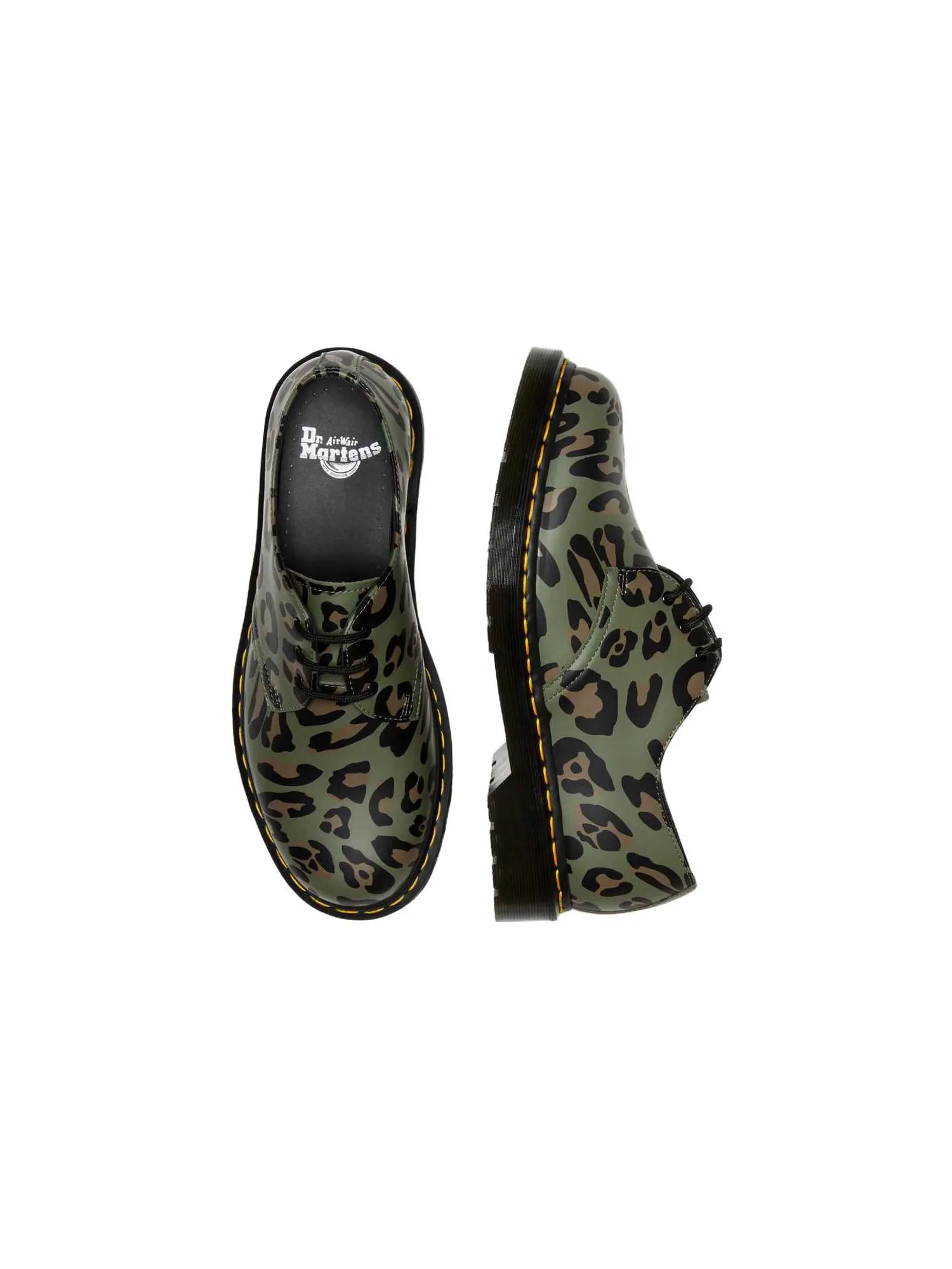 Кроссовки Dr. Martens 1461 Distorted Leopard Print Oxford Shoes — изображение 4 из 6, зеленый