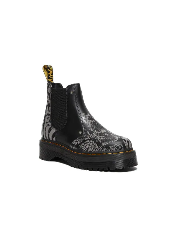 Кроссовки Dr. Martens 2976 Quad Platform Animal Print Boots — изображение 2 из 4, черный/серый