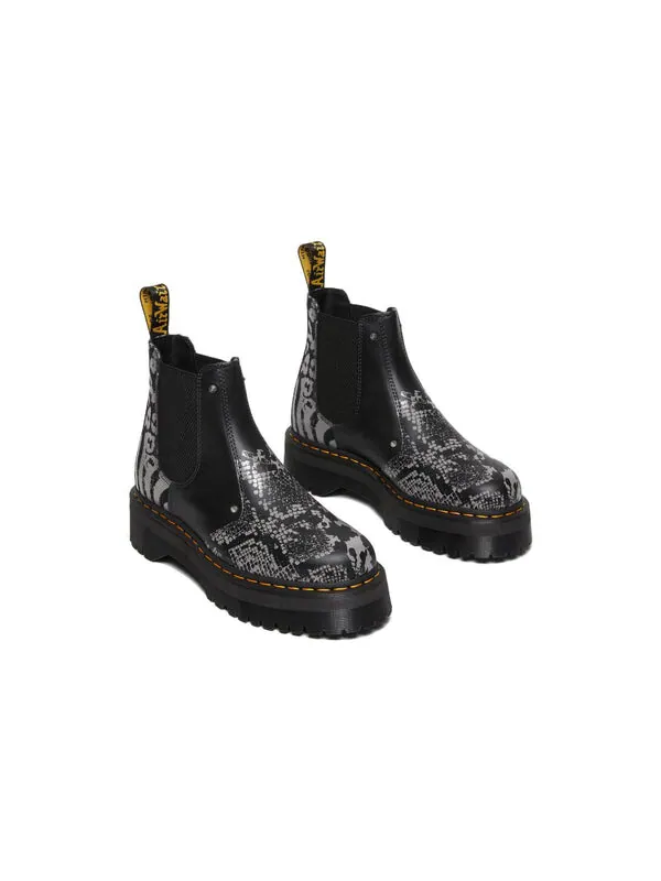 Кроссовки Dr. Martens 2976 Quad Platform Animal Print Boots — изображение 3 из 4, черный/серый