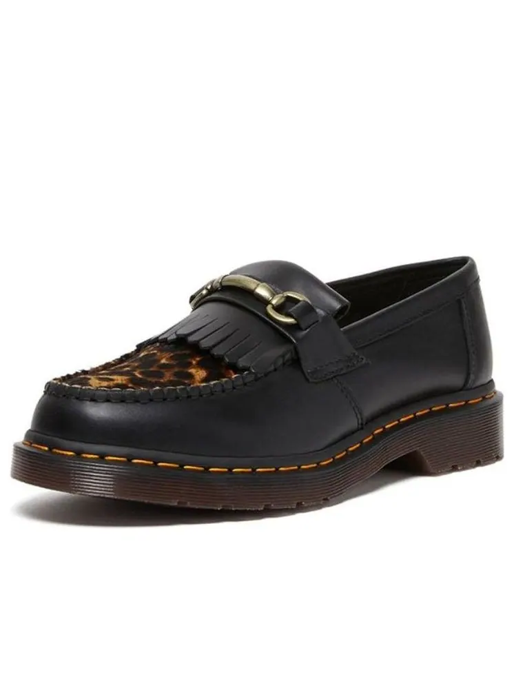 Лоферы Dr. Martens Adrian Snaffle Hair On Loafers 'Black Leopard', с леопардовым принтом — изображение 1 из 4, черный