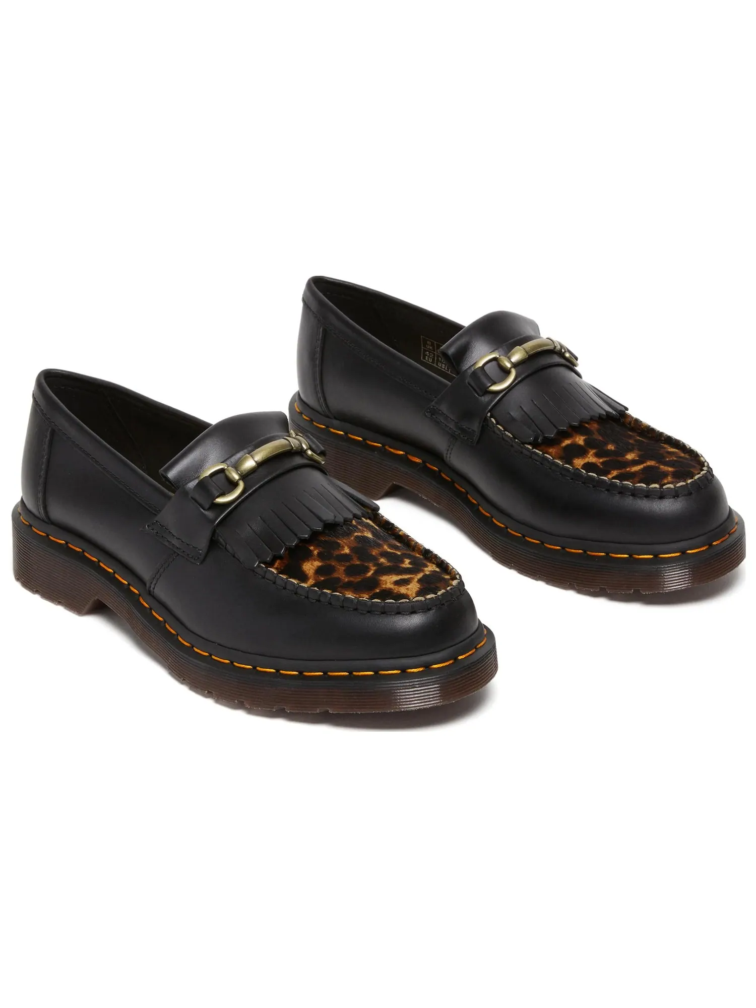 Лоферы Dr. Martens Adrian Snaffle Hair On Loafers 'Black Leopard', с леопардовым принтом — изображение 2 из 4, черный
