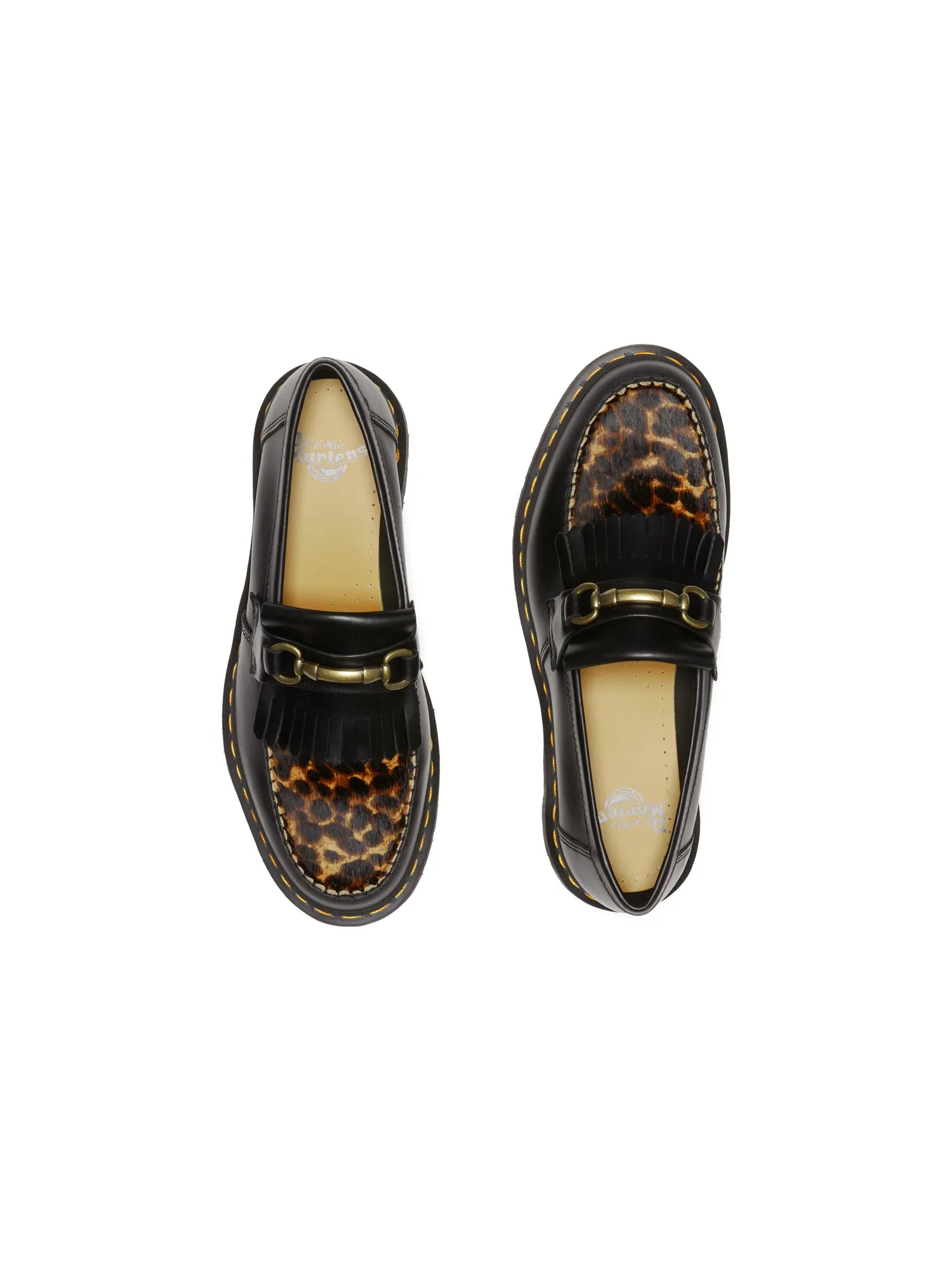 Лоферы Dr. Martens Adrian Snaffle Hair On Loafers 'Black Leopard', с леопардовым принтом — изображение 4 из 4, черный