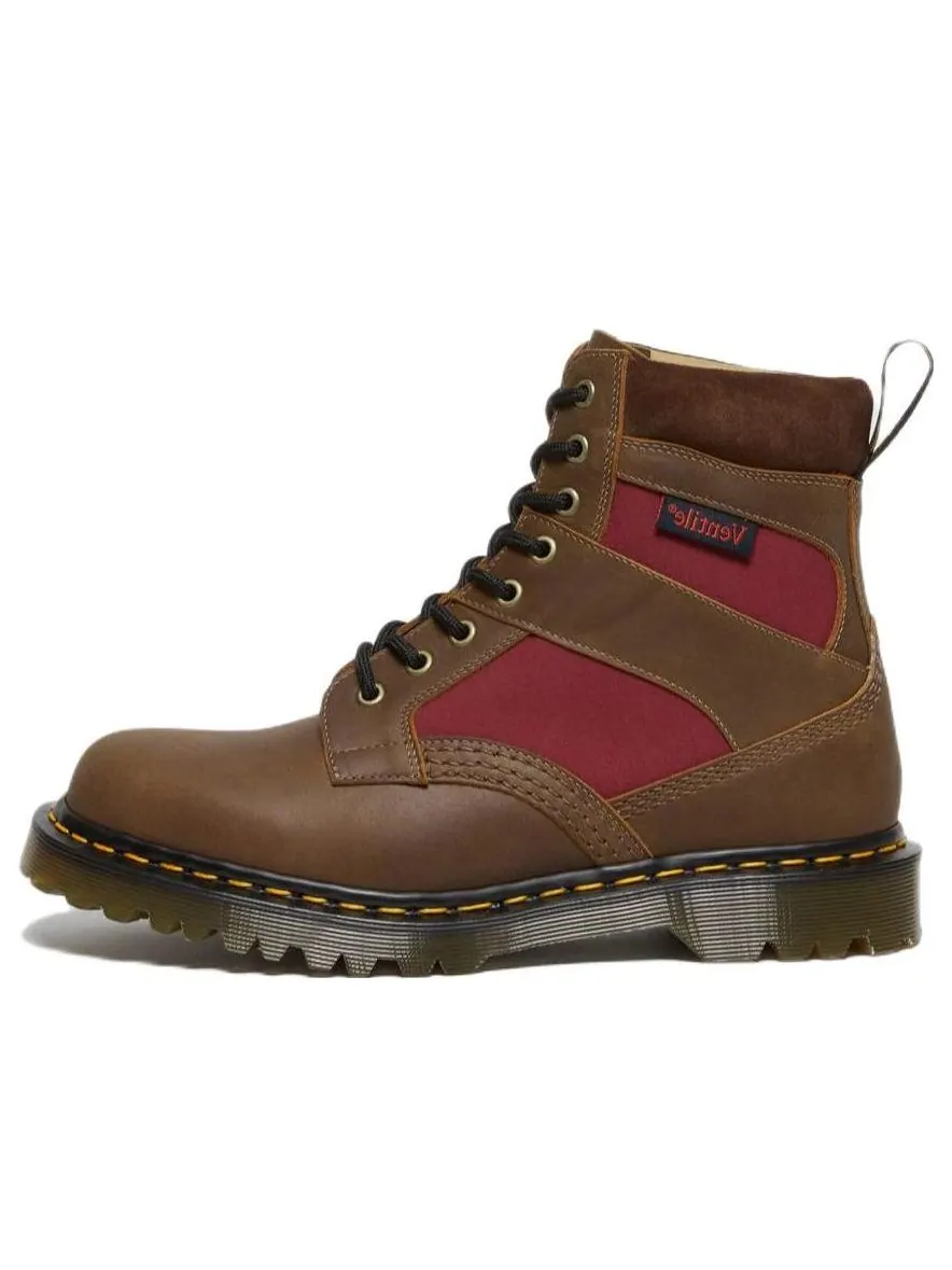 Ботинки Dr. Martens 1460 Made in England, текстильные вставки — изображение 1 из 5, коричнево-красный
