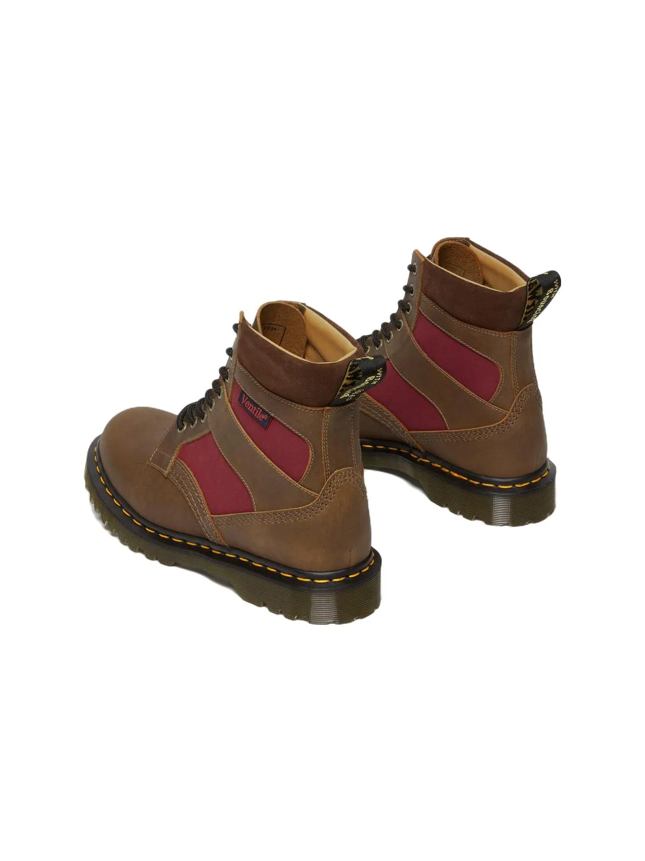 Ботинки Dr. Martens 1460 Made in England, текстильные вставки — изображение 4 из 5, коричнево-красный