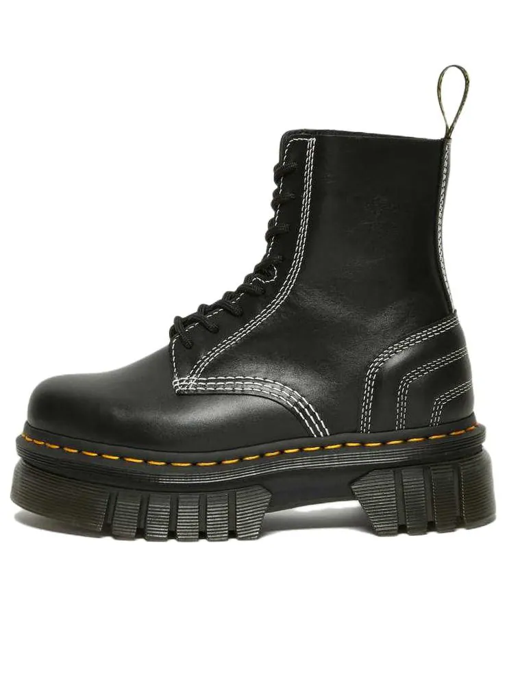 Ботинки Dr. Martens Audrick кожаные на платформе с контрастной строчкой — изображение 1 из 6, черный