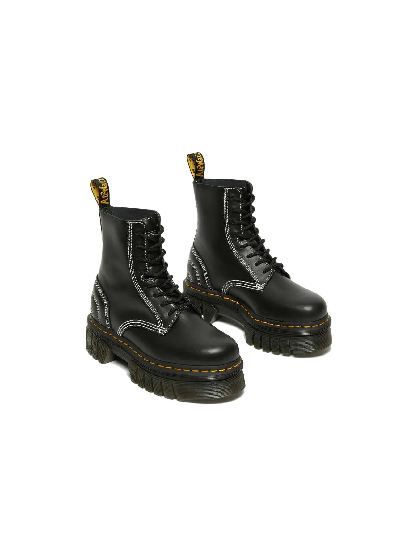Ботинки Dr. Martens Audrick кожаные на платформе с контрастной строчкой — изображение 3 из 6, черный