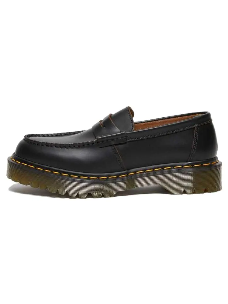 Лоферы Dr. Martens Penton Bex Yellow Stitch Quilon Leather Loafers 'Black' — изображение 2 из 5, черный