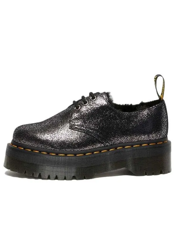 Кроссовки Dr. Martens 1461, кожаные на платформе с искусственным мехом — изображение 1 из 4, черный
