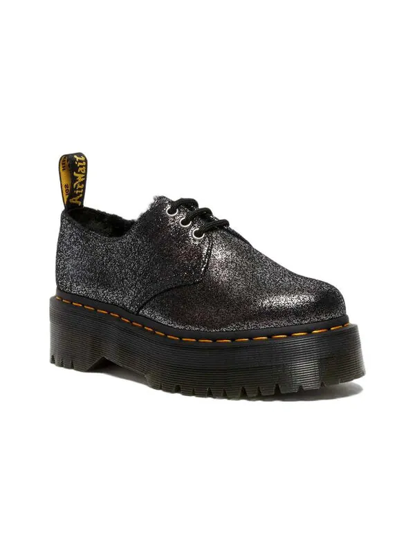 Кроссовки Dr. Martens 1461, кожаные на платформе с искусственным мехом — изображение 2 из 4, черный