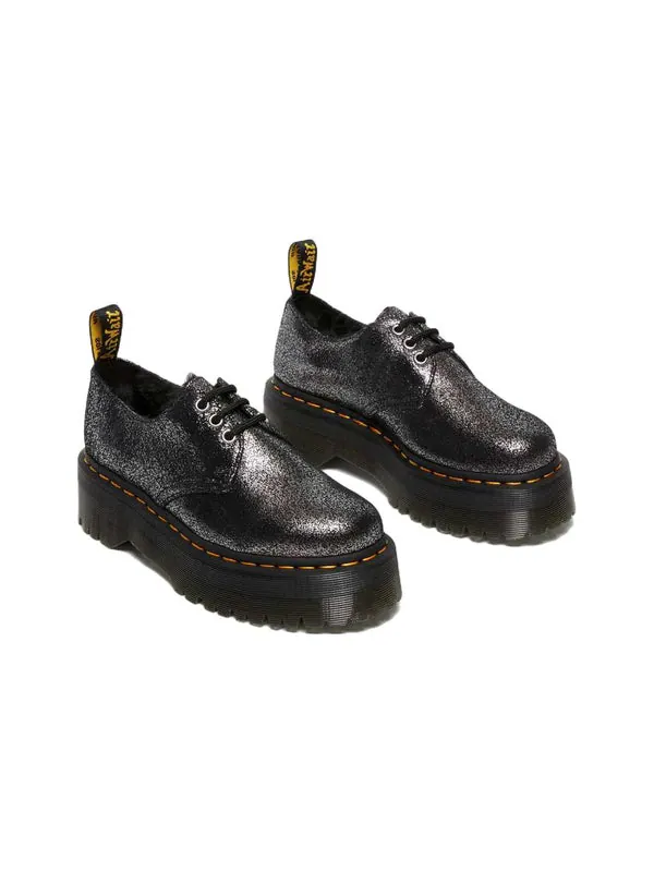 Кроссовки Dr. Martens 1461, кожаные на платформе с искусственным мехом — изображение 3 из 4, черный