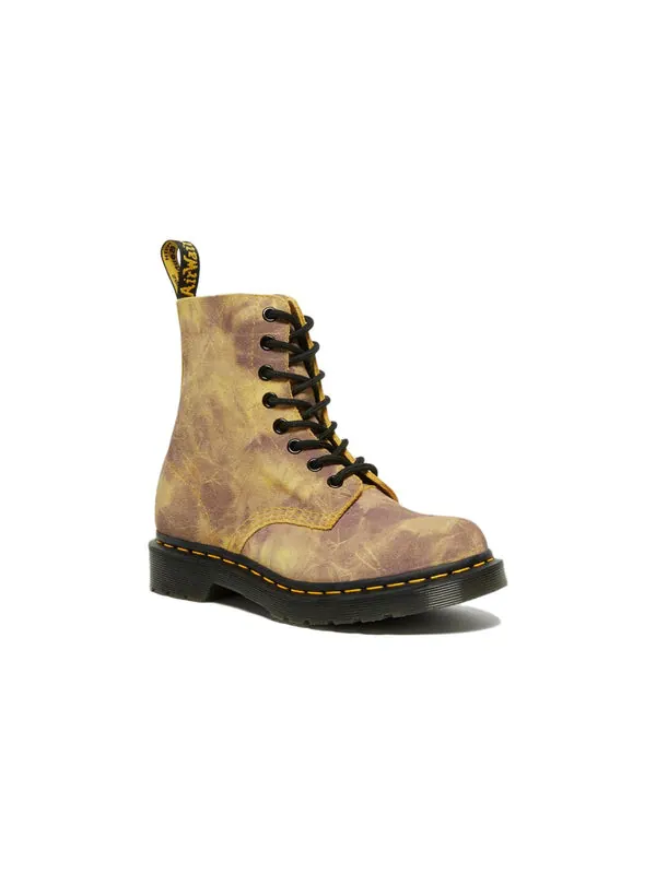 Ботинки Dr. Martens 1460 Pascal Tie Dye Leather Lace Up Boots 'Burnt Yellow' — изображение 2 из 4, желтый