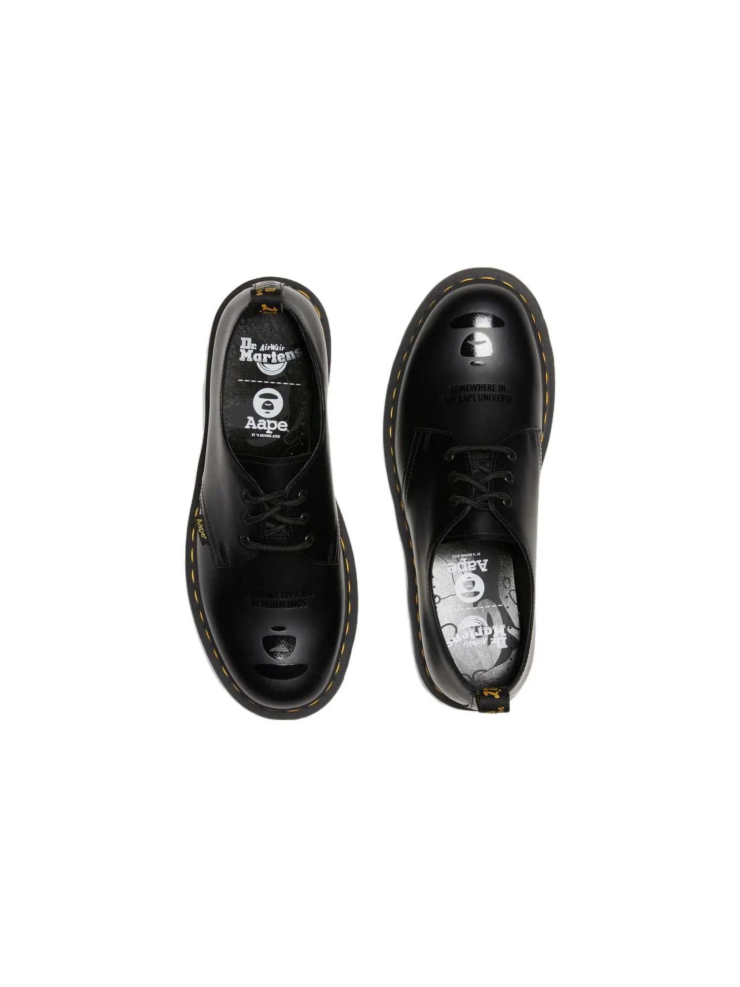 Кроссовки Dr. Martens x AAPE 1461 Smooth Leather Oxford Shoes, коллаборация с AAPE — изображение 6 из 7, черный
