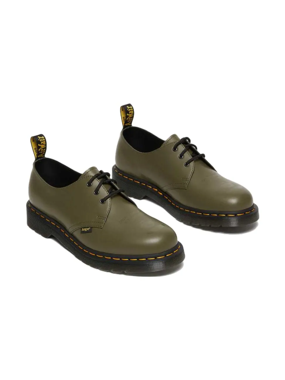 Кроссовки Dr. Martens 1461 AAPE Smooth Leather Oxford — изображение 3 из 6, оливковый зеленый