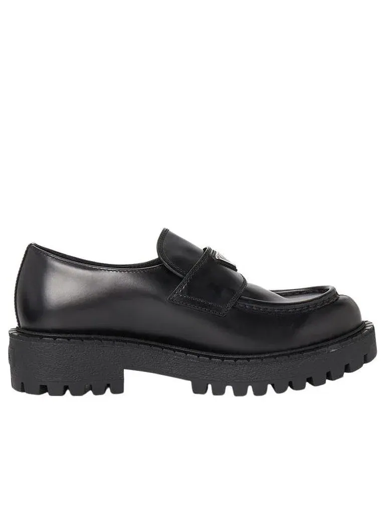 Лоферы PRADA FW25 с рифленой подошвой — изображение 2 из 6, черный