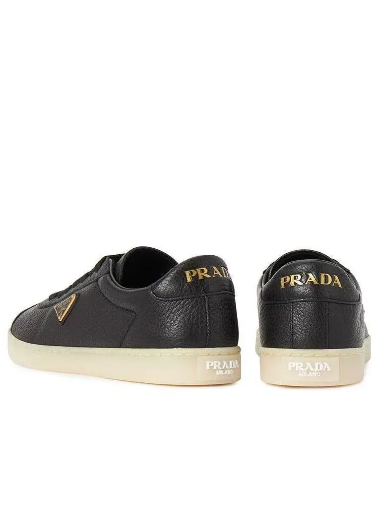 Мужские кроссовки из оленьей кожи с моделью FW25 Deerskin Leather Sneaker PRADA — изображение 5 из 6, черный
