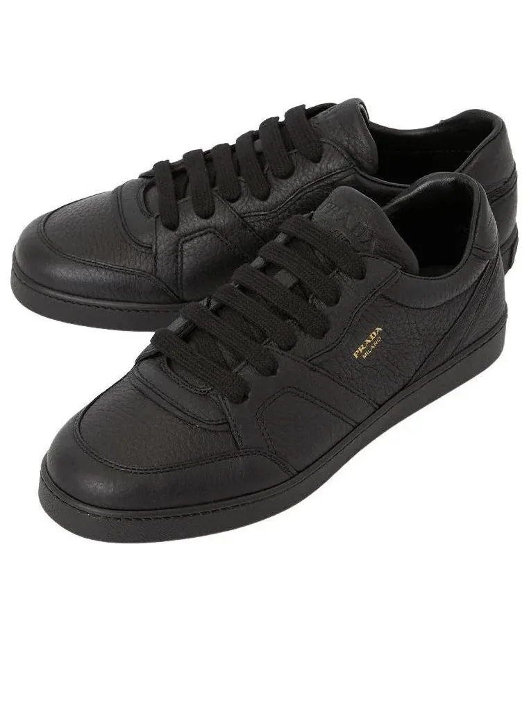 Кожаные кроссовки PRADA FS25 — изображение 3 из 6, черный