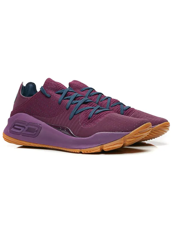 Кроссовки curry 4 low 'merlot' Under Armour — изображение 2 из 4, фиолетовый