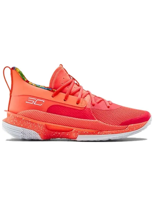 Кроссовки sour patch kids x curry 7 'peach plasma' Under Armour — изображение 2 из 4, красный
