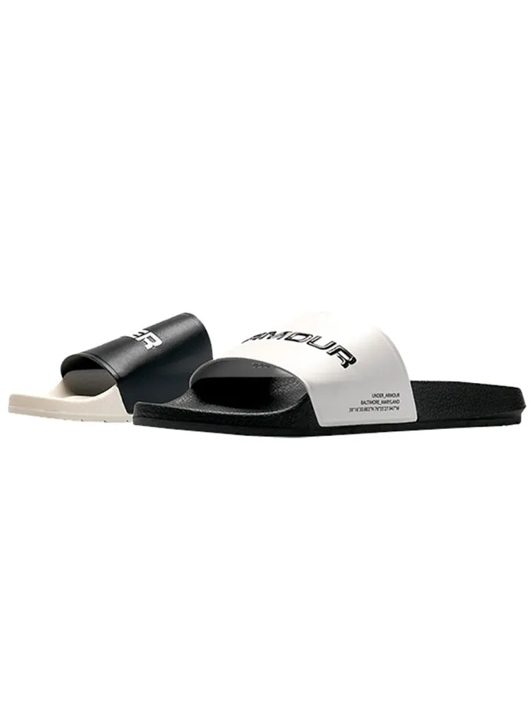 Шлепанцы Under Armour Core Remix Slides 'White Black' — изображение 3 из 5, черный