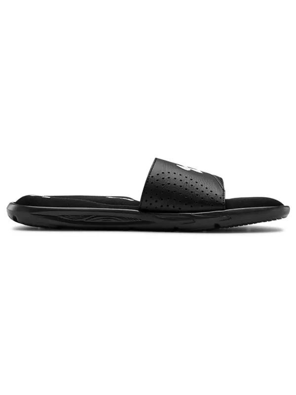 Тапочки ignite 6 slide 'black white' Under Armour — изображение 2 из 4, черный