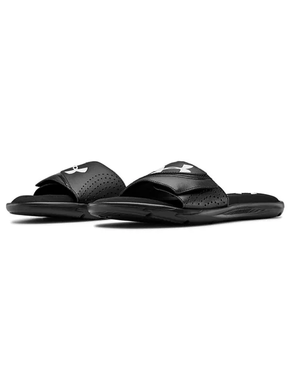 Тапочки ignite 6 slide 'black white' Under Armour — изображение 3 из 4, черный