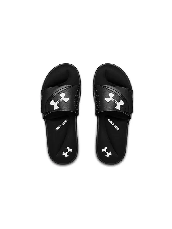 Тапочки ignite 6 slide 'black white' Under Armour — изображение 4 из 4, черный