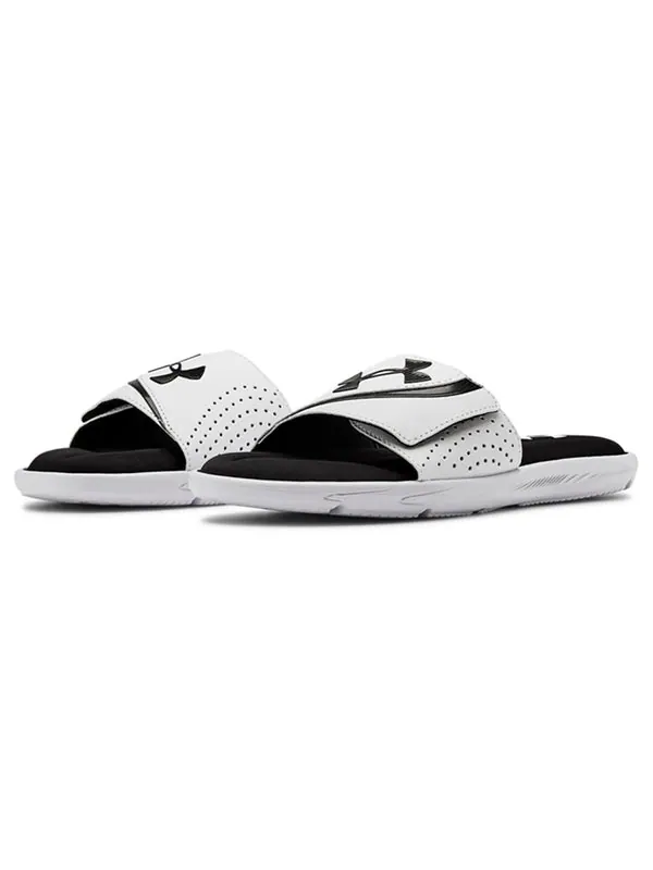 Тапочки ignite 6 slide 'white black' Under Armour — изображение 3 из 4, белый
