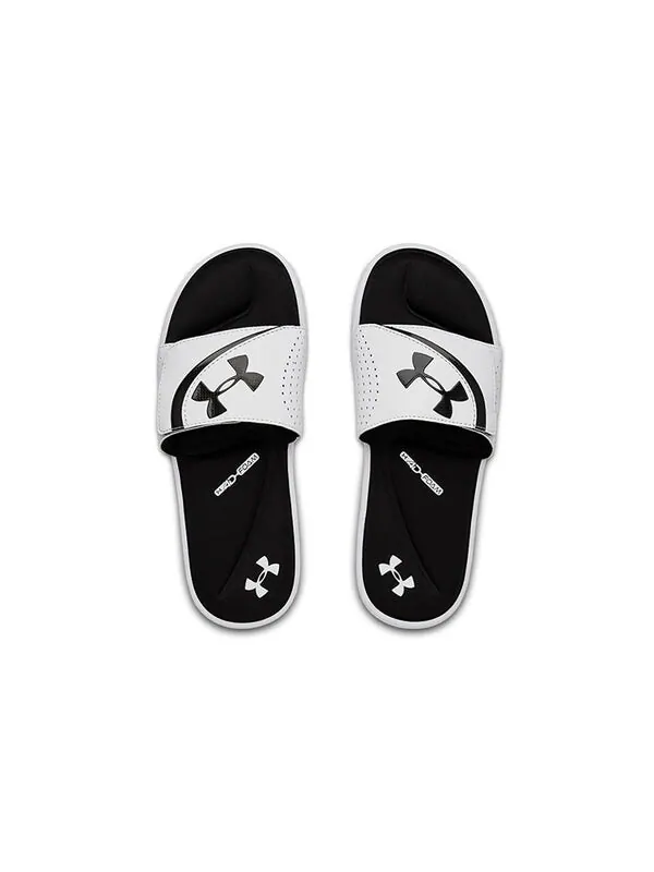 Тапочки ignite 6 slide 'white black' Under Armour — изображение 4 из 4, белый