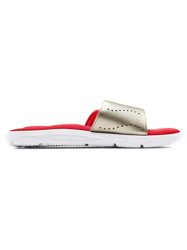 Тапочки ignite 9 slide 'white metallic faded gold' Under Armour — изображение 2 из 3