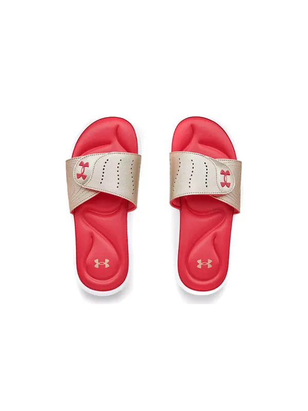 Тапочки ignite 9 slide 'white metallic faded gold' Under Armour — изображение 3 из 3