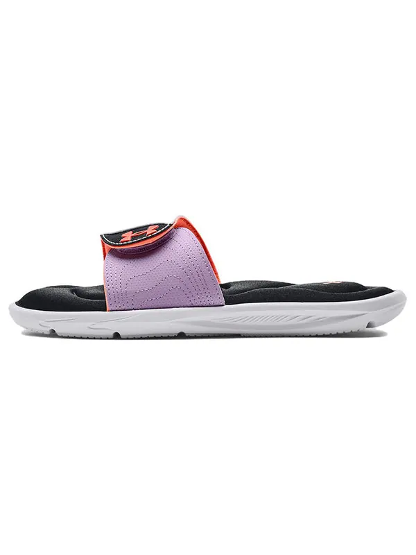 Тапочки ignite 9 slide 'white black' Under Armour — изображение 2 из 4, белый/фиолетовый