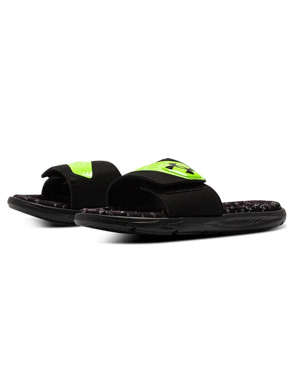 Тапочки mercenary xii slipper black/green Under Armour — изображение 3 из 4, черный/зеленый