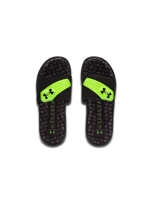 Тапочки mercenary xii slipper black/green Under Armour — изображение 4 из 4, черный/зеленый