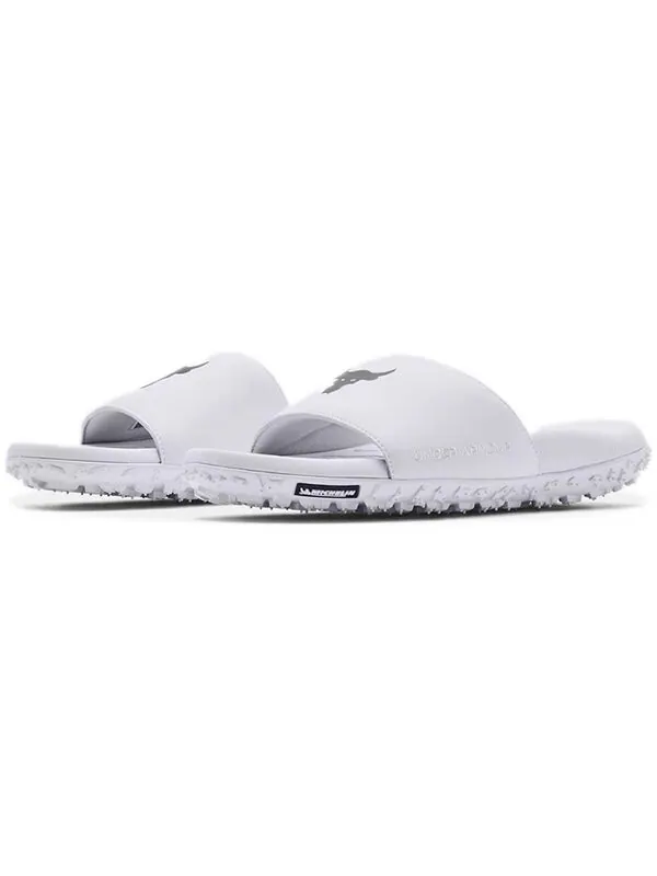 Тапочки project rock slides 'white' Under Armour — изображение 4 из 4, белый
