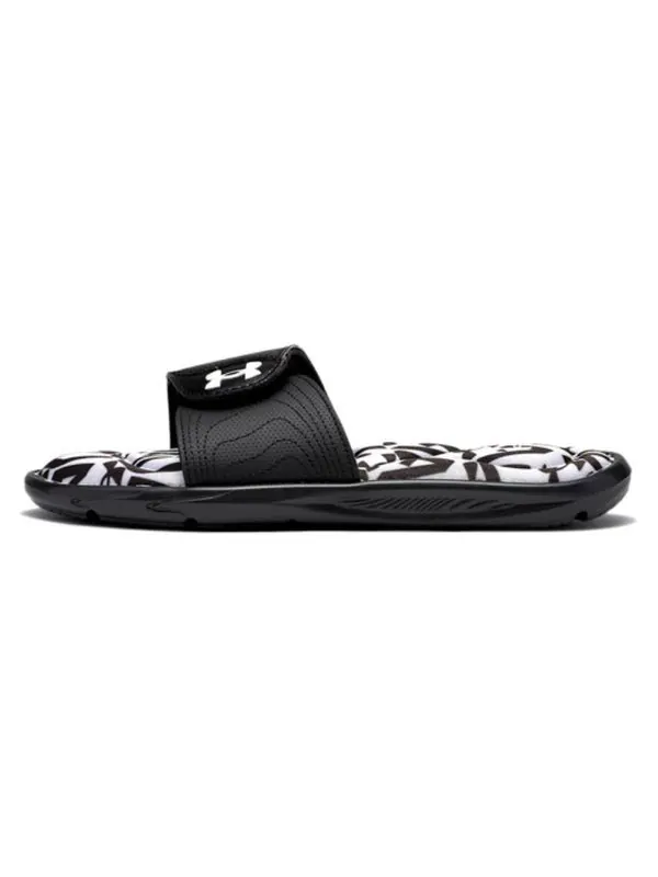 Тапочки ignite 6 graphic footbed slide 'halo grey black' Under Armour — изображение 2 из 4, черный/белый