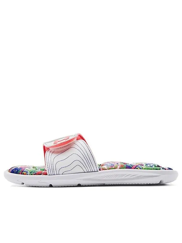 Тапочки ignite 6 graphic footbed slide 'white blitz red' Under Armour