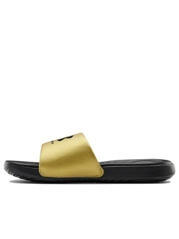 Тапочки ansa fixed slides 'black metallic gold' Under Armour