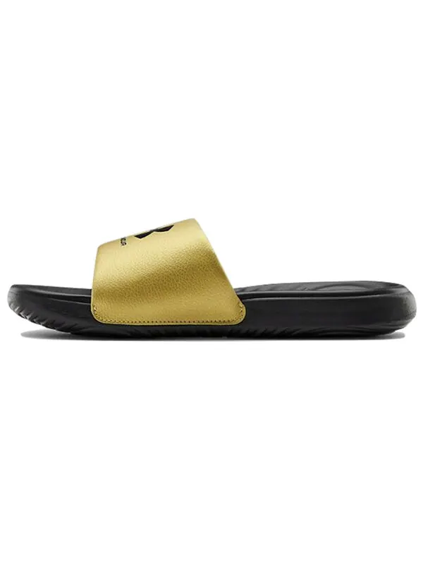 Тапочки ansa fixed slides 'black metallic gold' Under Armour — изображение 2 из 4, золото