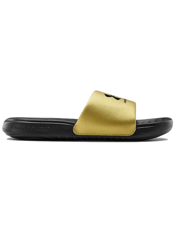 Тапочки ansa fixed slides 'black metallic gold' Under Armour — изображение 3 из 4, золото
