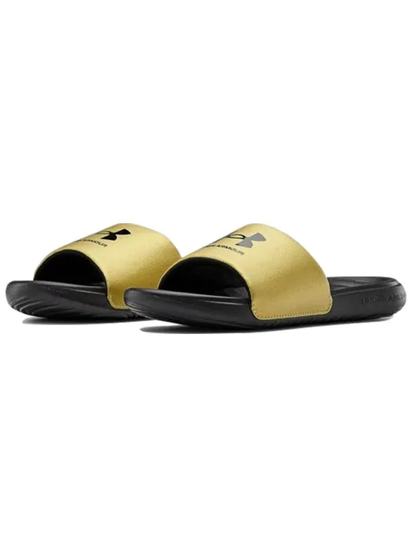 Тапочки ansa fixed slides 'black metallic gold' Under Armour — изображение 4 из 4, золото