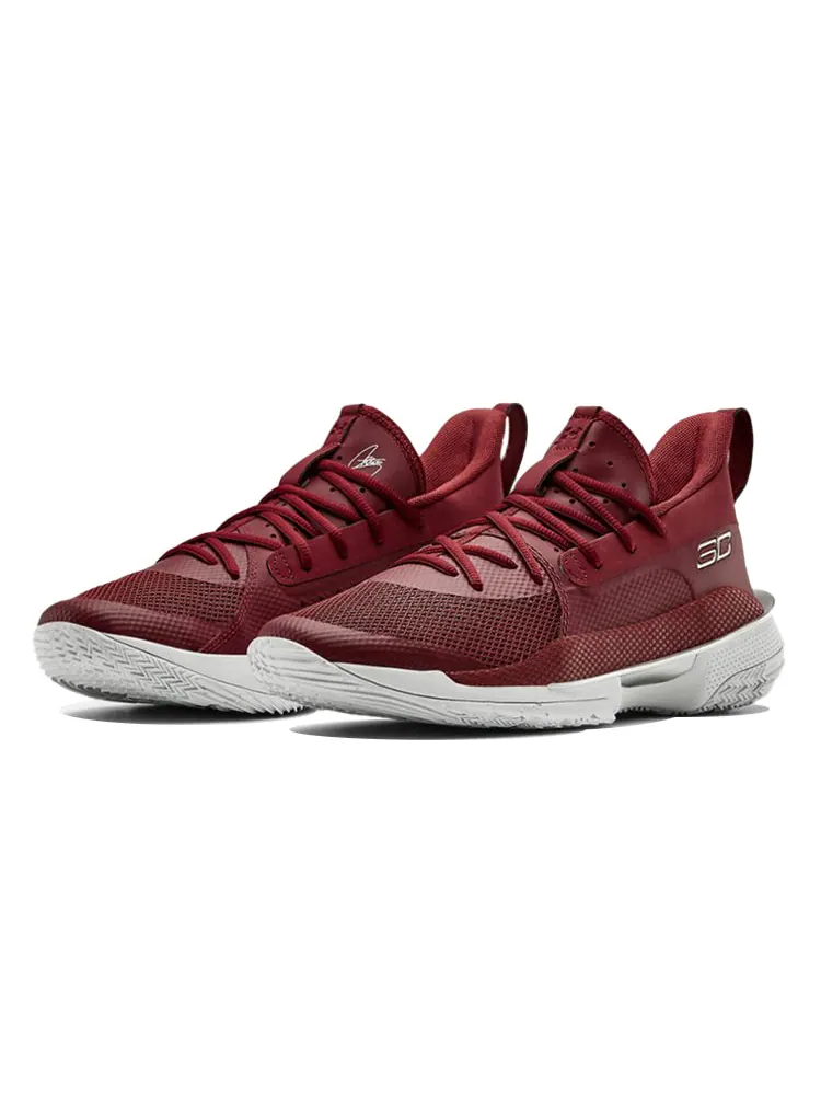 Кроссовки Under Armour Curry 7 Team 'Cardinal White' — изображение 3 из 5, красный